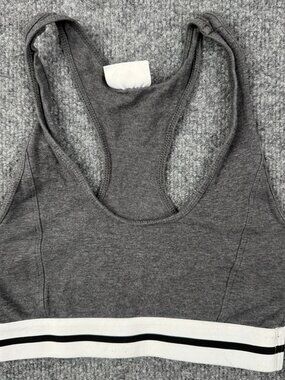 Abound Gray Racerback Sports Bra Bralette Size XS Cotton Blend Stretch